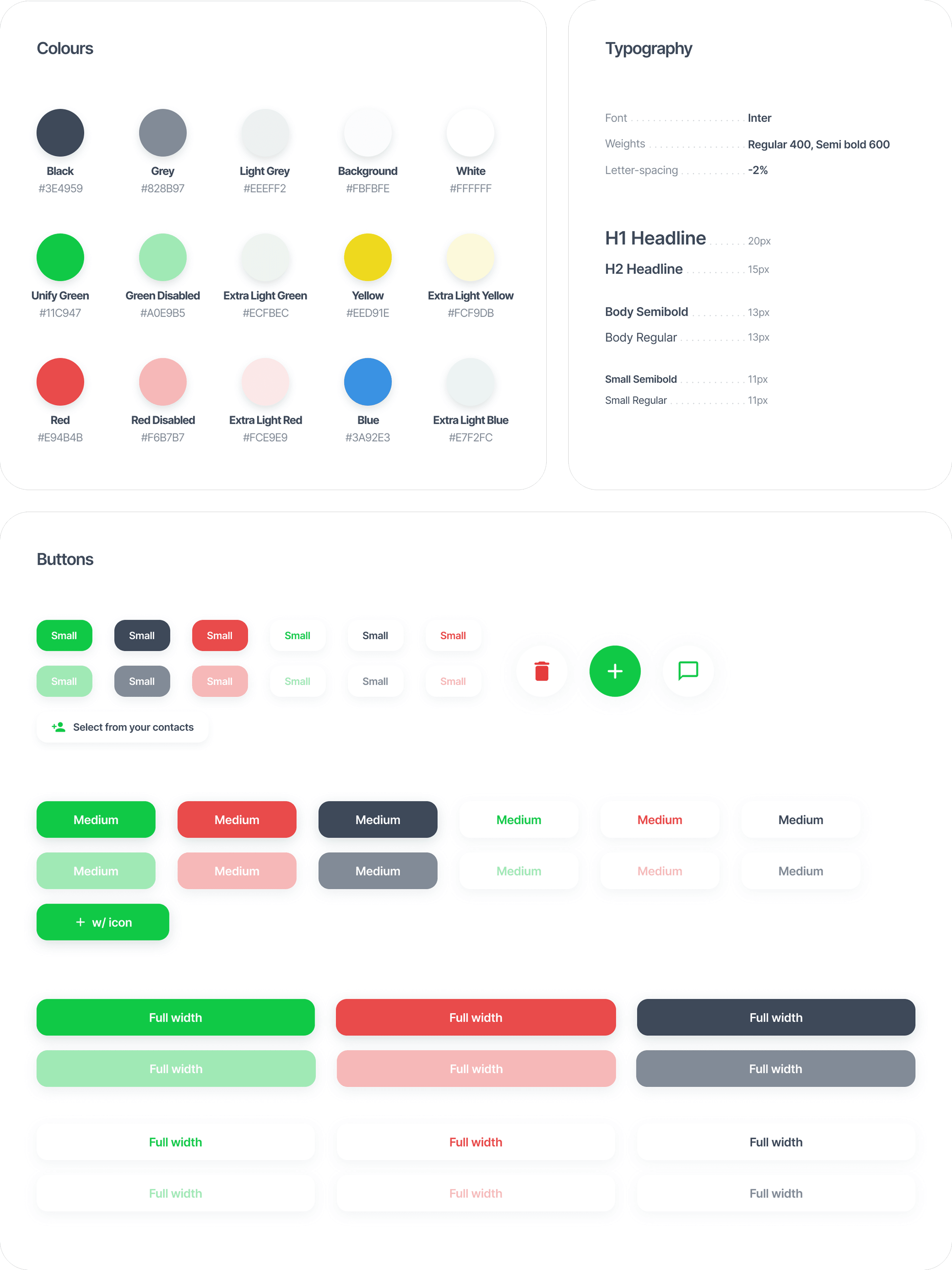 UnifyOrdering design system components