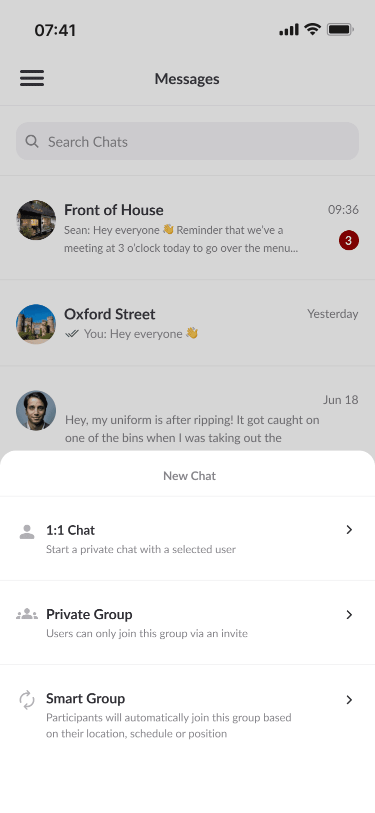 Create a Smart Group screen