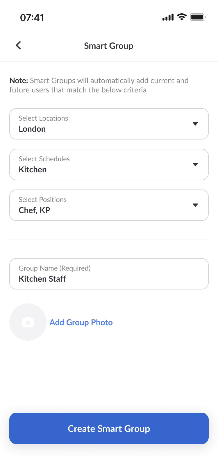 Create Post screen