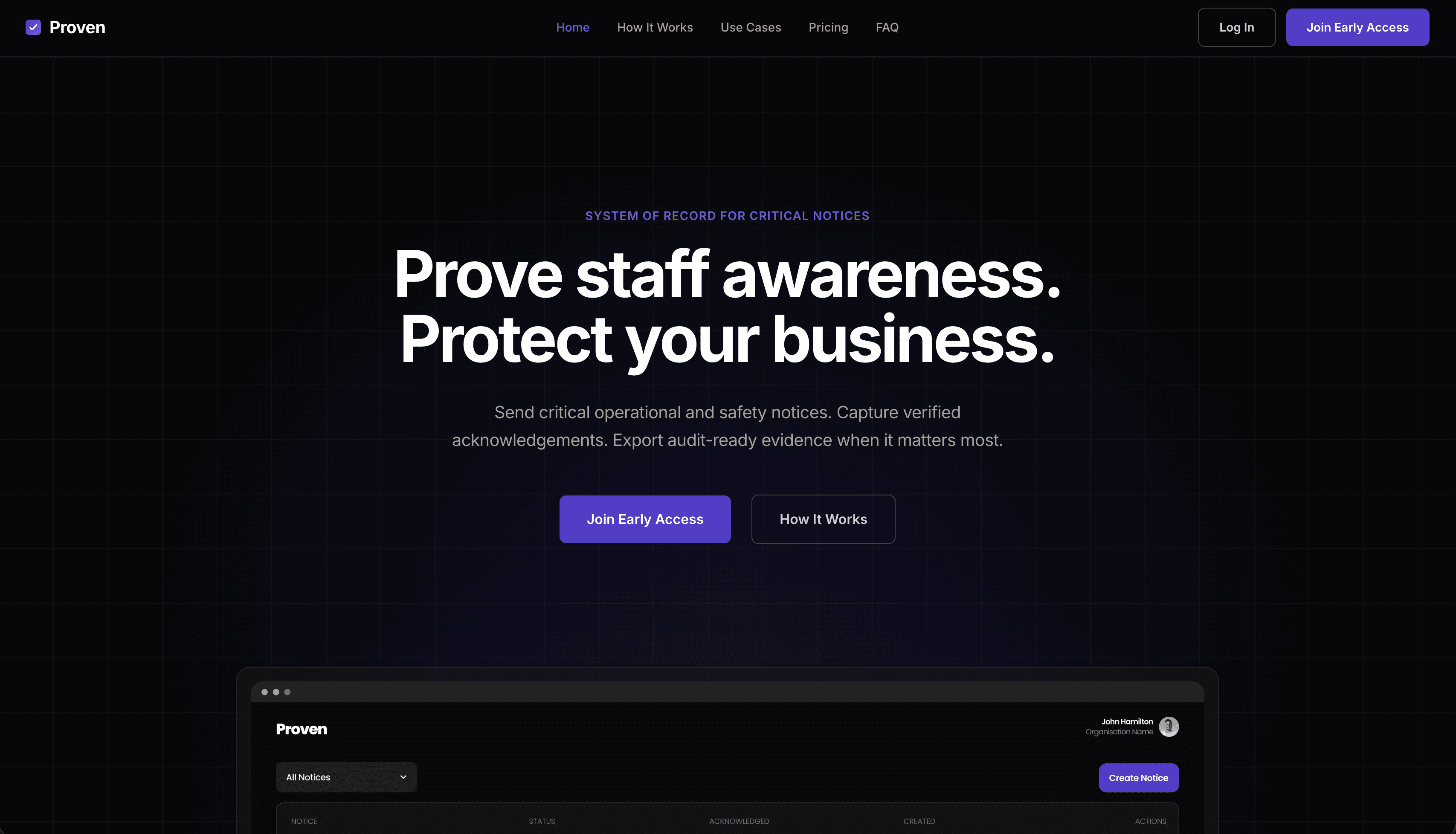 Proven landing page